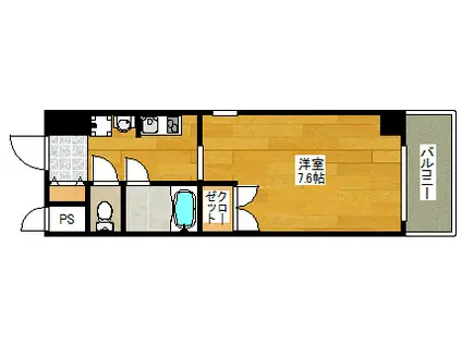 E-GATE(1K/3階)の間取り写真