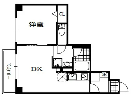 コートベルフラワー(1DK/6階)の間取り写真