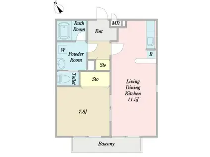 マテーラ上牧/1F(1LDK/1階)の間取り写真