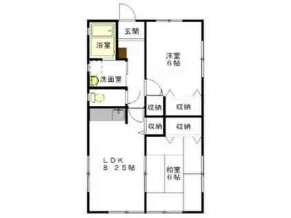 メゾンエスポワール(2LDK/1階)の間取り写真