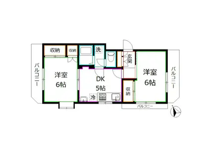 ランドハイム(2K/1階)の間取り写真