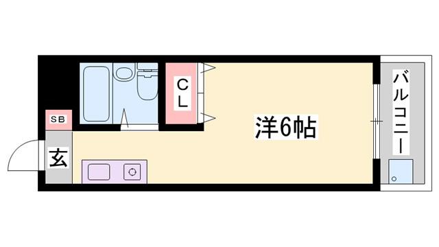 ジュネス城北新町(ワンルーム/2階)の間取り写真