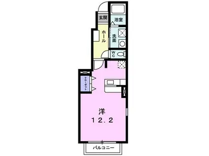 リバーサイド小田渕(ワンルーム/1階)の間取り写真