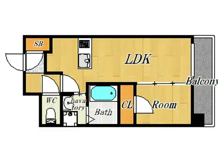 レジュールアッシュ塚本レジデンス(1LDK/10階)の間取り写真