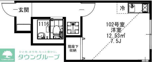 エスカレラ上福岡(ワンルーム/1階)の間取り写真