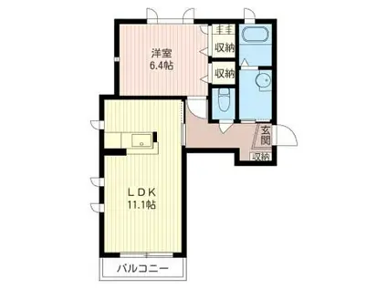 クレール海老名(1LDK/1階)の間取り写真