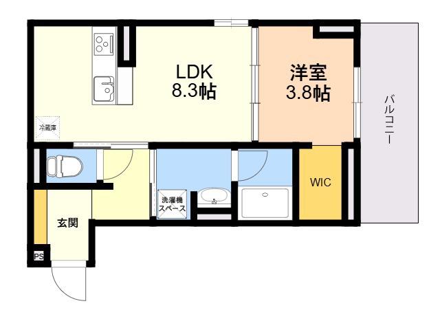 D-ROOM松香台(1LDK/2階)の間取り写真