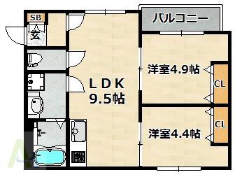 D PORTA IRIS(2LDK/1階)の間取り写真