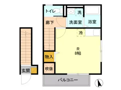 セトルフラット仲手原(ワンルーム/2階)の間取り写真