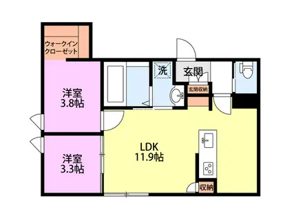 SOLANA O.K.A(2LDK/2階)の間取り写真