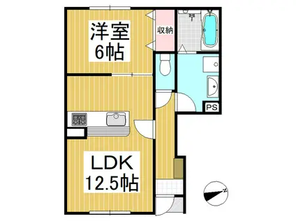 リナージュ秋和(1LDK/1階)の間取り写真