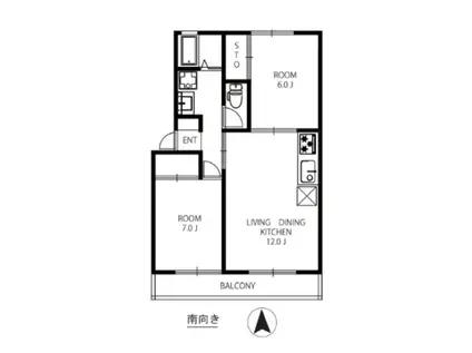 アネックス南柏(2LDK/1階)の間取り写真