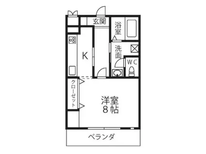 座親ビル(1K/2階)の間取り写真