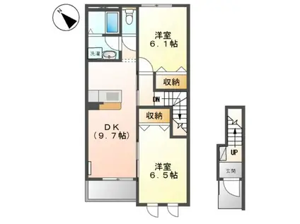 SAIN GRANDIR III(2DK/2階)の間取り写真