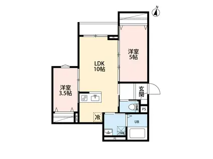 RH 本千葉(2LDK/1階)の間取り写真