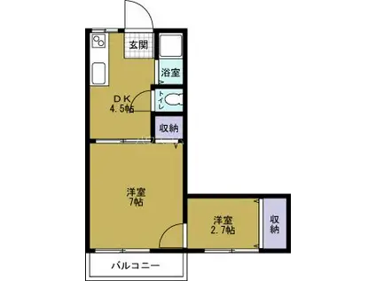 弁天マンション(2DK/3階)の間取り写真