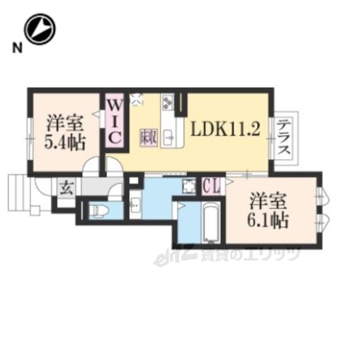 LAULEA守山(2LDK/1階)の間取り写真