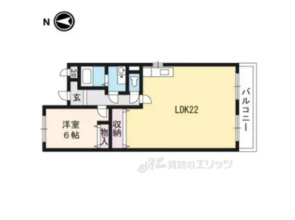 ウインド岩倉(1LDK/3階)の間取り写真