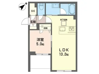 ペレテラス(1LDK/1階)の間取り写真