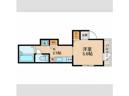 UNO小石川(1K/1階)の間取り写真