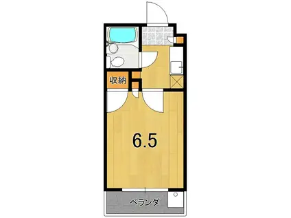 ヴィラコンコルド(1K/2階)の間取り写真