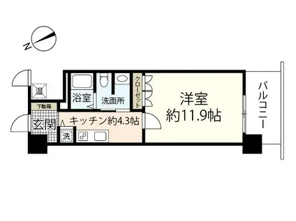 グランアークテラス(1K/5階)の間取り写真