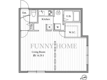 ZESTY松陰神社(ワンルーム/4階)の間取り写真