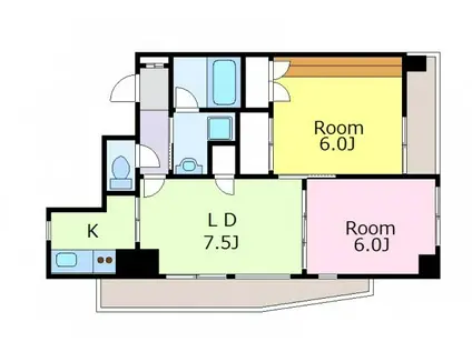 グランシャリオ(2LDK/1階)の間取り写真