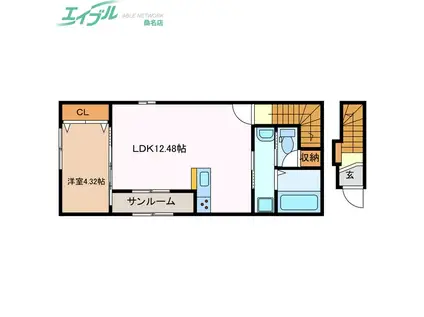 LEBOIS桑名 II(1LDK/2階)の間取り写真