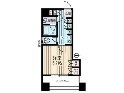 西川ビル(1K/6階)の間取り写真