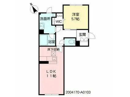 SHAMAISON VIVACE(1LDK/1階)の間取り写真