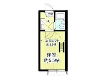 プラザ・ドゥ・アミーゴス(1K/1階)の間取り写真