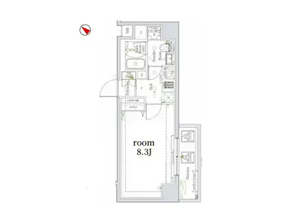 THE LOG日本橋/ザ ログ日本橋(1K/6階)の間取り写真