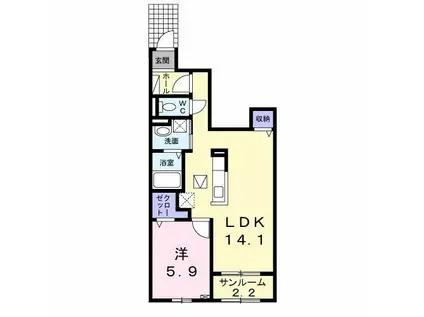 メゾン・ド・ショコラ(1LDK/1階)の間取り写真