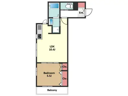 ロイヤル 三軒茶屋(1LDK/4階)の間取り写真