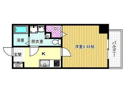 R SQUARE東天満(1K/10階)の間取り写真