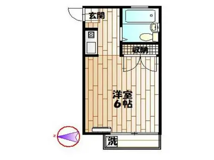 コーポF(ワンルーム/2階)の間取り写真