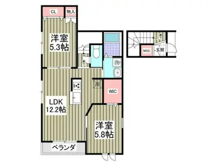 LE TREFLE(2LDK/2階)の間取り写真