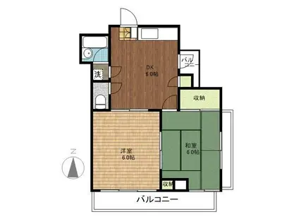 ベラージュ西船(2DK/7階)の間取り写真