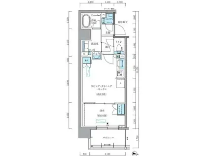 パークアクシス新大橋(1LDK/4階)の間取り写真