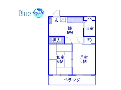 クリエール金沢八景(2DK/2階)の間取り写真