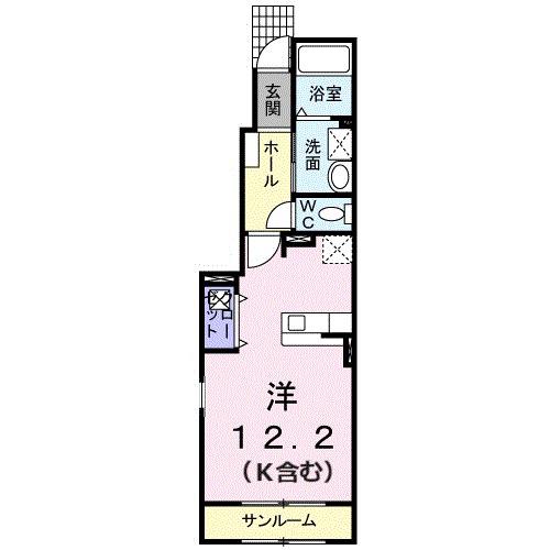 サイモンEIGHT(ワンルーム/1階)の間取り写真