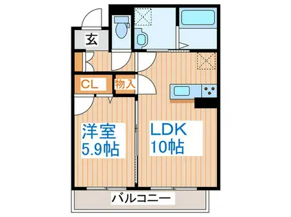 ソーナ・ベルデ田子(1LDK/3階)の間取り写真