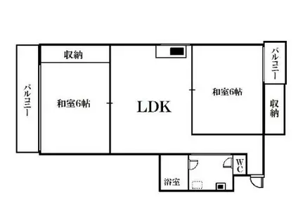 丸元ビル(2LDK/3階)の間取り写真