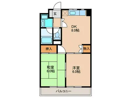 グレースハイム貫井(2DK/3階)の間取り写真