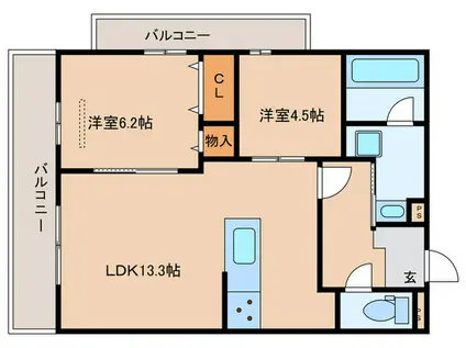 D-RESIDENCE荘園A(2LDK/2階)の間取り写真