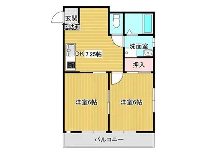 KEIYO東根(2DK/3階)の間取り写真