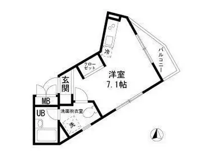 ウィン駒場(ワンルーム/3階)の間取り写真
