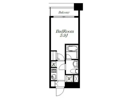 ガーラ・ステーション菊川(1K/2階)の間取り写真