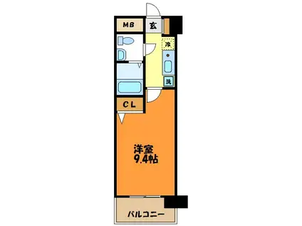 ル・ポローニア(1K/4階)の間取り写真